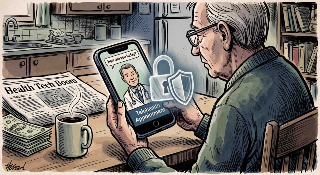 using telehealth app on smartphone
